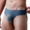 Ctreela Bulge Enhancing Hip Briefs for Mens Ice Silk One-Piece Underwear Seamless Cooling Undies Quick Dry Underpants Gray view 1