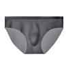 Ctreela Bulge Enhancing Hip Briefs for Mens Ice Silk One-Piece Underwear Seamless Cooling Undies Quick Dry Underpants Gray view 4