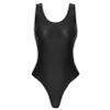 YiZYiF Women's Mermaid 80s/90s High Cut Letter Print Low Back One Piece Swimsuits Bathing Suits Black A X-Large view 2