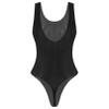 YiZYiF Women's Mermaid 80s/90s High Cut Letter Print Low Back One Piece Swimsuits Bathing Suits Black A X-Large view 3