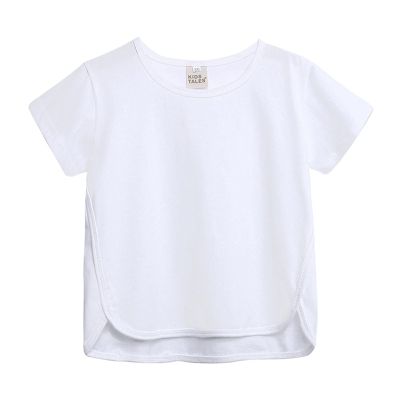 5 Basketball Toddler Kids Baby Boys Girls Solid Short Sleeve Crewneck Irregular T Shirts Tops Tee (White, 6-12 Months)