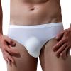 Ctreela Bulge Enhancing Hip Briefs for Mens Ice Silk One-Piece Underwear Seamless Cooling Undies Quick Dry Underpants White view 1