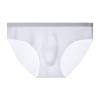 Ctreela Bulge Enhancing Hip Briefs for Mens Ice Silk One-Piece Underwear Seamless Cooling Undies Quick Dry Underpants White view 3