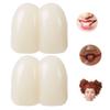 2 Pieces 17mm Deluxe Custom Big Buck Teeth Caps for Clown Bunny Hillbilly Costume (white) view 1