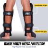 Right Punch Shin Guards Kickboxing Leg Pads with Instep Protection, Muay Thai MMA Martial Arts Kicking Sparring Training Gear - Black & Silver (X-Large) view 3
