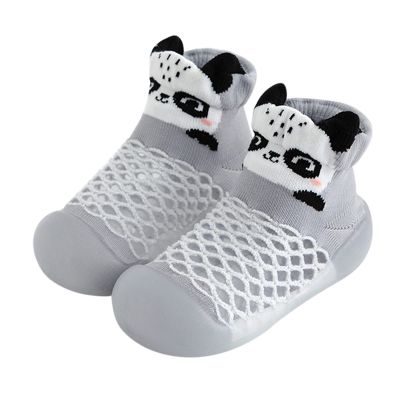 Born Navy Shoes Infant Boys Girls Animal Prints Cartoon Socks Shoes Toddler Breathable Mesh The Floor (Grey, 2-3 Years)