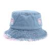 Baby Girl Bucket Hats 12-18 Months Aldult Bucket Hats Jean Washed Denim Hole Teens Women Frayed Ripped (Pink, One Size) view 1