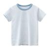 Athletic Apparel Toddler Kids Baby Boys Girls Striped Short Sleeve Crewneck T Shirts Tops Tee (Light Blue, 6-7 Years) view 1