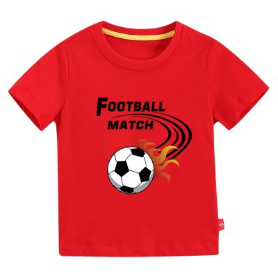 Athletic T Shirt Toddler Kids Girls Boys Football Cartoon 3D Prints Loose Tops Soft Short Sleeve T (Red, 4-5 Years)