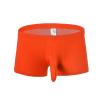Ctreela Men's Elephant Nose Boxer Briefs Solid Soft Underwear Bulge Pouch Underpants Comfort Traceless Trunks Knickers Orange view 1