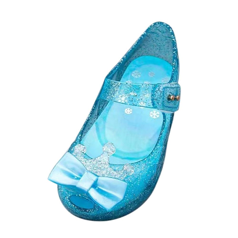 1 Year Old Girl Shoes Girls Shoes Crown Flash Diamond Crystal Soft Sole Non Slip Sandals Jelly Dance (Blue, 5.5Years)