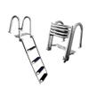 Mojiate Stainless Steel 4 Steps Telescoping Boat Ladder, Reinforce Dock Ladder, Heavy Duty Swimming Ladder with Wider Pedals and Hand Railings, Rated to 500 Pounds view 1