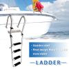 Mojiate Stainless Steel 4 Steps Telescoping Boat Ladder, Reinforce Dock Ladder, Heavy Duty Swimming Ladder with Wider Pedals and Hand Railings, Rated to 500 Pounds view 2
