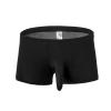 Ctreela Men's Elephant Nose Boxer Briefs Solid Soft Underwear Bulge Pouch Underpants Comfort Traceless Trunks Knickers Black view 1