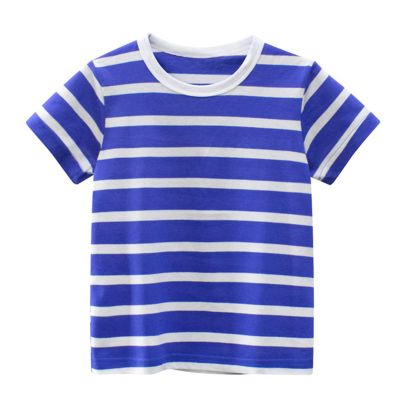 Big Boys Shirt Long Sleeve Toddler Kids Baby Boys Girls Striped Short Sleeve Crewneck T Shirts Tops (Blue, 2-3 Years)