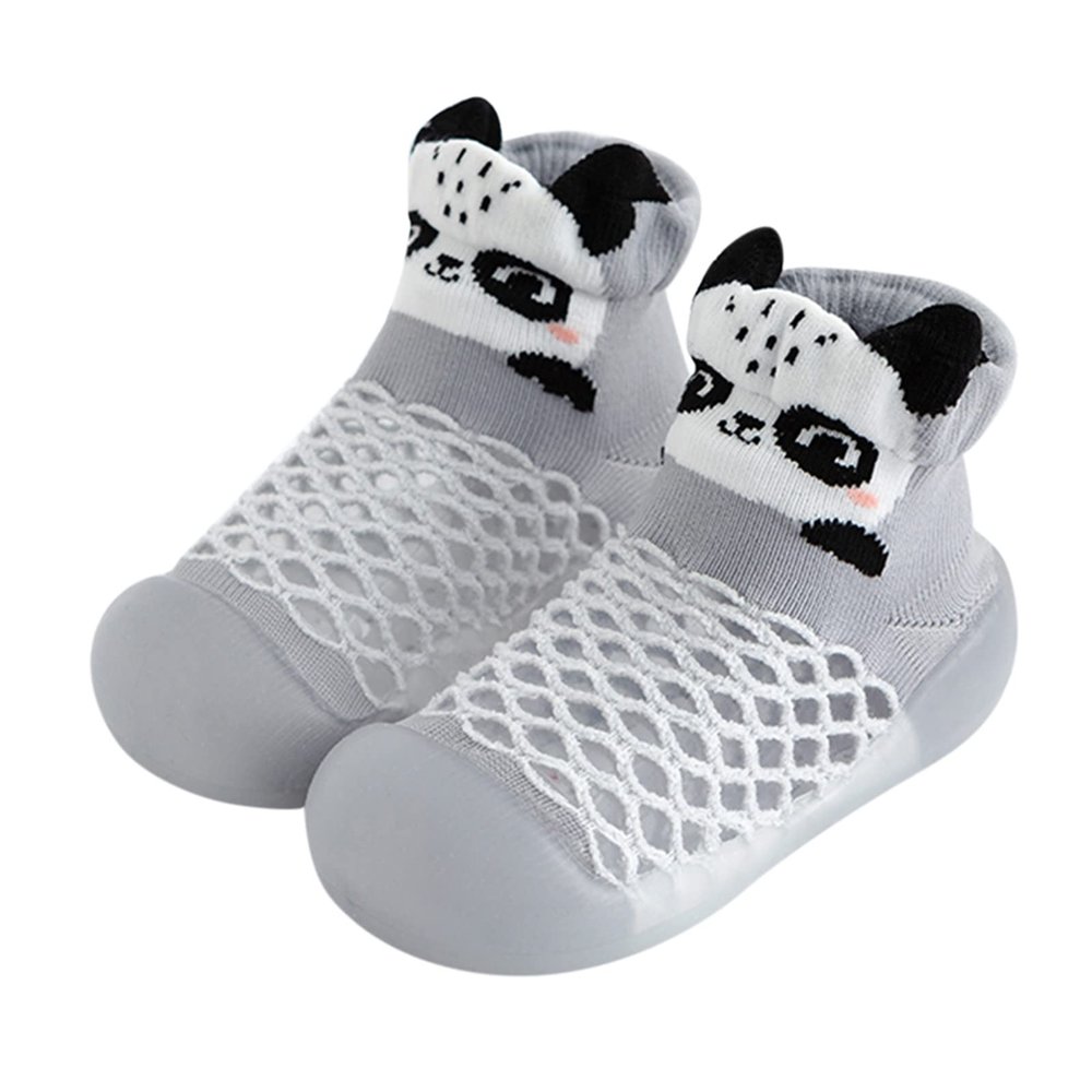 Born Navy Shoes Infant Boys Girls Animal Prints Cartoon Socks Shoes Toddler Breathable Mesh The (Grey, 18-24 Months)