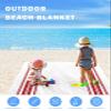 ALAGEO Beach Blanket Red Ticking Vertically Stripe Sandproof Waterproof Beach Mat Simple Style White Sand Free Mat Quick Drying Beach Essentials Lightweight with 4 Stakes & Corner Pockets 95"x80" view 3
