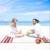 ALAGEO Beach Blanket Red Ticking Vertically Stripe Sandproof Waterproof Beach Mat Simple Style White Sand Free Mat Quick Drying Beach Essentials Lightweight with 4 Stakes & Corner Pockets 95"x80" view 4