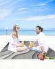 Beach Blanket Grey Modern Geometric Sandproof Waterproof Beach Mat Gray Abstract Beach Sand Free Mat Quick Drying Beach Essentials for Vacation Lightweight with 4 Stakes & Corner Pockets 118"x108" view 4