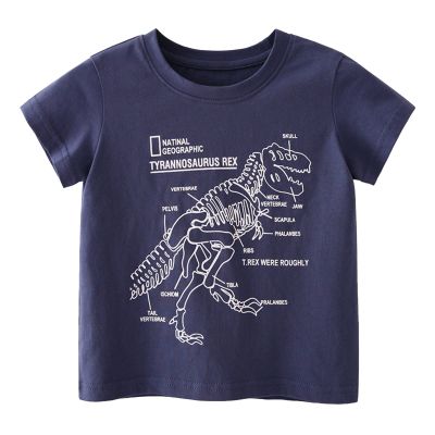 Boys Shirt Toddler Kids Girls Boys Cartoon 3D Prints Loose Tops Soft Short Sleeve T Shirt Tee Tops Clothes (Navy, 2 Years)