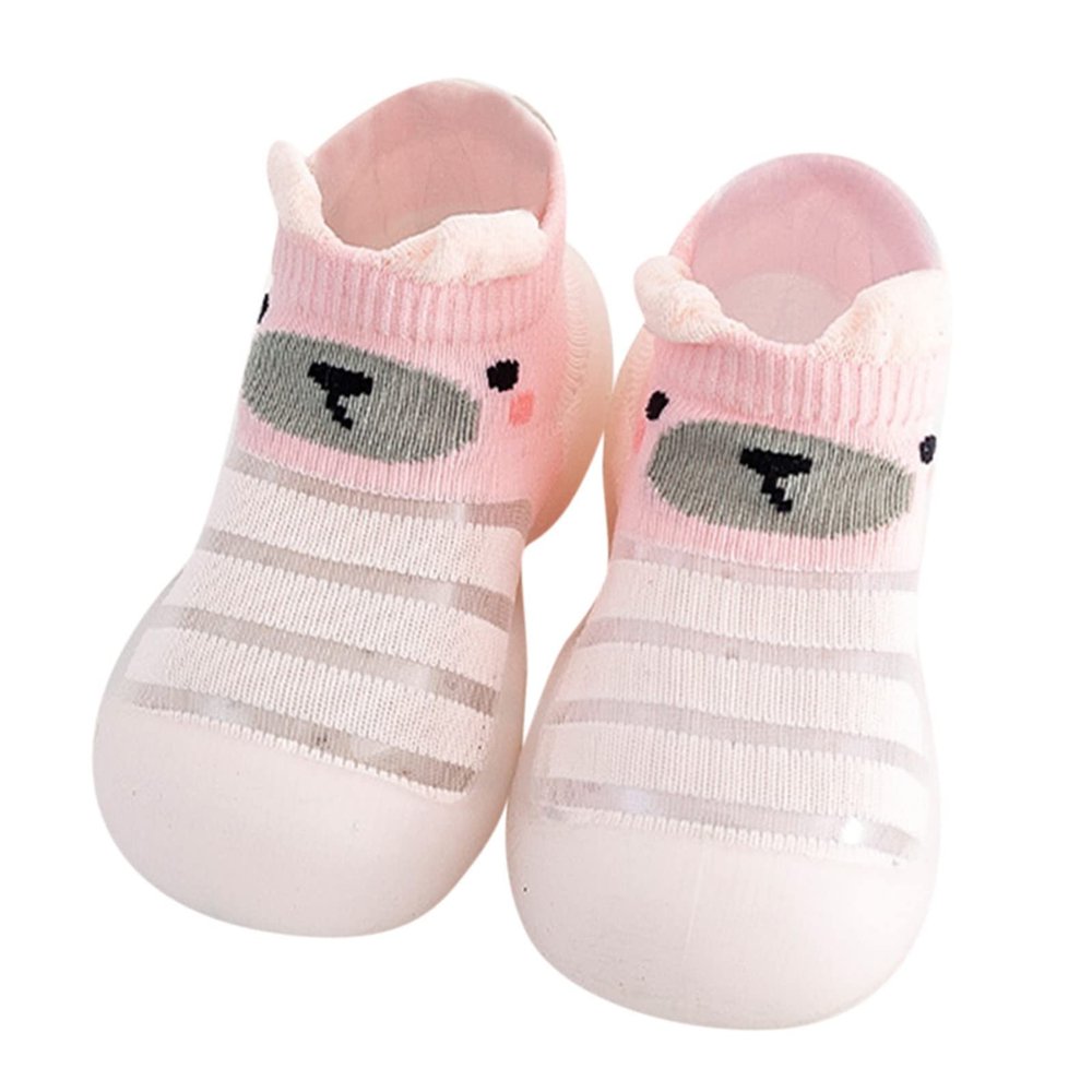 Size 3 Boys Shoes Infant Boys Girls Animal Prints Cartoon Socks Shoes Toddler Breathable Mesh The (Pink, 12-18 Months)