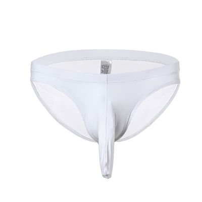 Ctreela Elephant Nose Briefs for Men Thong Underwear Male Lingerie for Sex Bulge Pouch Panties Soft Hip Bikini Undies White