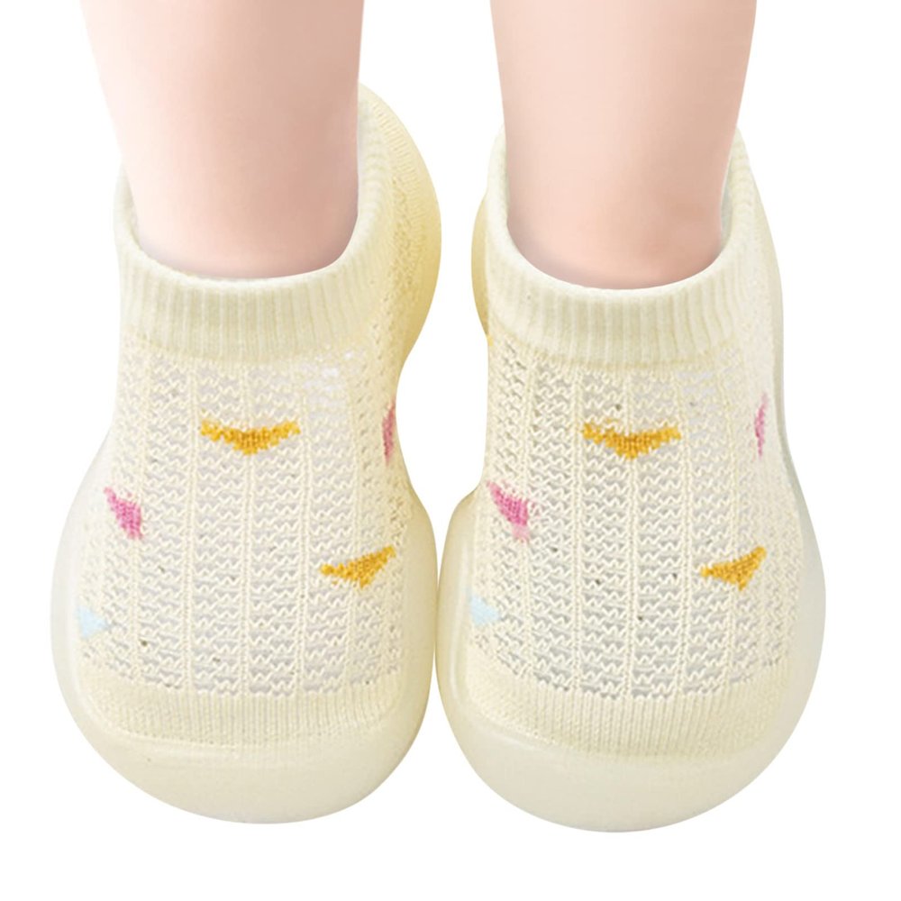 Toddler Boys Boots Infant Boys Girls Socks Shoes Toddler Breathable Mesh The Floor Socks Non Slip (Beige, 6-12 Months)