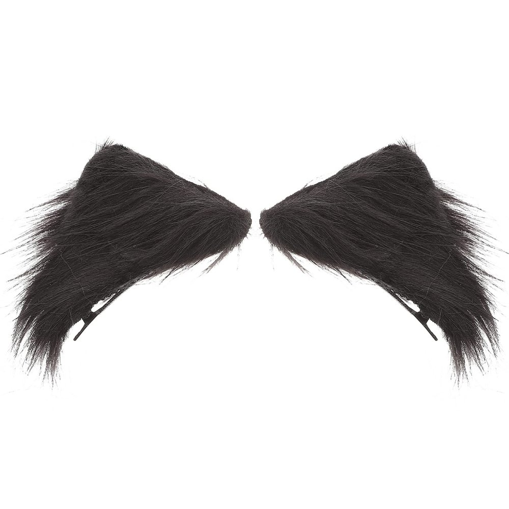 KALLORY Cat Ears Hair Clips, Plush Cat Ears Hairpins Fluffy Anime Cosplay Headwear for Halloween Costume Party