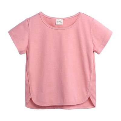 5 Basketball Toddler Kids Baby Boys Girls Solid Short Sleeve Crewneck Irregular T Shirts Tops Tee (Pink, 6-12 Months)