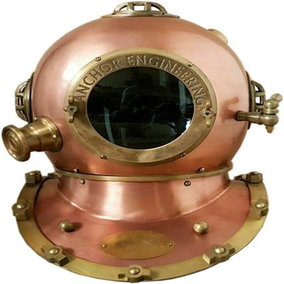 Nautica Decor Antique Diving Helmet US Navy Mark V Deep SCA| Anchor Engineering Helmet