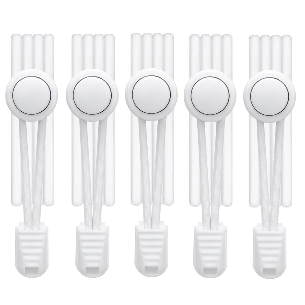 AIXMEET 5 Pairs Pure white shoe laces tieless, No Tie Shoe Laces for adults, Shoe Strings for Sneakers, No Tie Shoelaces for Kids and Adult, One Size Fits All, shoelaces for sneakers