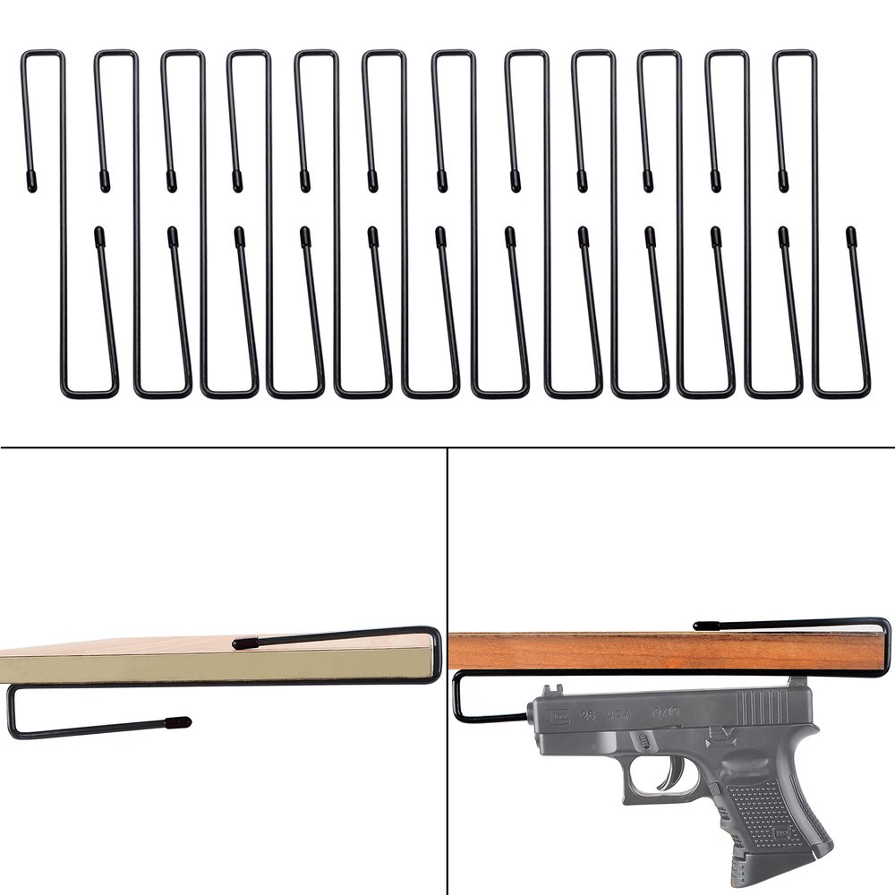 Adoreal 12 PCS Gun Rack, Pistol Rack for Gun Safe Shelf or Stack On Gun Cabinet, Gun Safe Accessory, Handgun Hanger Pistol Organizer for Display, Gifts for Hunters