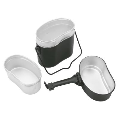 3 in 1 Military Mess Tin,Military Mess kit,Aluminium Nonslip Durable German Mess Tin,180 Temperature Resistant Military Lunch Box for Camping,Hiking,Cycling,Backpacking, Military Mess Tin Milita