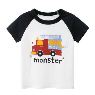 Boys Black Compression Toddler Kids Baby Boys Girls Cars Print Short Sleeve Crewneck T Shirts Tops (Black, 1-2 Years)