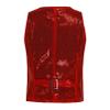 renvena Kids Boys Girls Glittering Sequins Performance Vest Sleeveless Jazz Hip Hop Street Dance Waistcoat Red 1-2 Years view 2