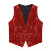 renvena Kids Boys Girls Glittering Sequins Performance Vest Sleeveless Jazz Hip Hop Street Dance Waistcoat Red 1-2 Years view 3