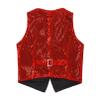 renvena Kids Boys Girls Glittering Sequins Performance Vest Sleeveless Jazz Hip Hop Street Dance Waistcoat Red 1-2 Years view 4