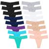 Sunm Boutique Lace Thongs for Women, Cotton Womens Underwear Pack, Sexy Low Rise T Back Cheeky Panties (16 Pack, Medium) view 1