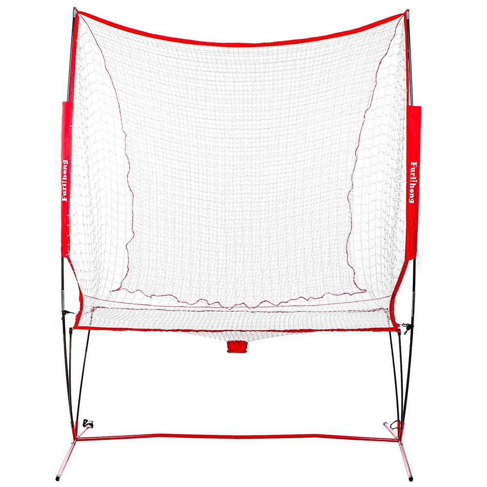 Furlihong NT01 Baseball & Tennis Ball Recycling System Net, 6 x 7ft, Portable Polyester Net and Fiberglass Frame, Compatible with 681PBH 680BH 6802BH Machines, with Carrying Bag (Net Only)