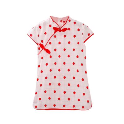 AnFeng Fall Dress for Girls Toddler Dress Sleeve Tang Dresses Princess Printed Cartoon Flowers Girls Suit Baby Short Floral Girls Dresses (G, 4-5 Years)
