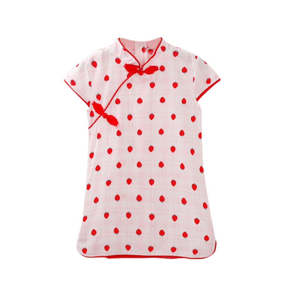 AnFeng Fall Dress for Girls Toddler Dress Sleeve Tang Dresses Princess Printed Cartoon Flowers Girls Suit Baby Short Floral Girls Dresses (G, 4-5 Years)