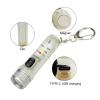 Fay Bless Portable LED Flashlight Keychain EDC Flash Light Strong Magnetic Work Emergency Camp Lamp Wtih UV Torch (Red) view 2