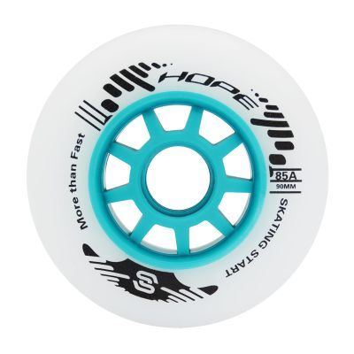 SKT HP Speed Inline Skate Wheels, 8 Pack 90mm 85A Replacement Roller Skate Wheels for Outdoor Speed Skating Skate Blue