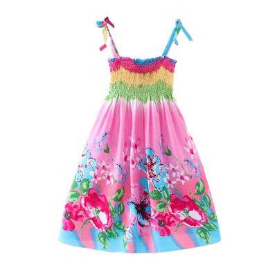 AnFeng Candy Dress Girls Toddler Kids Girls Floral Bohemian Flowers Sleeveless Beach Straps Dress Princess Clothes (Pink, 2 Years)