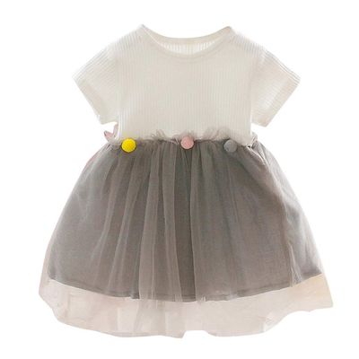 AnFeng Girls Boho Ruffle Floral Dress Short Sleeve Cold Shoulder Dress Summer Flower Soft Dress Floral Loose Maxi Dress (White, 12-18 Months)
