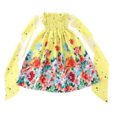 AnFeng Toddler Kids Girls Floral Bohemian Flowers Bowknot Sleeveless Beach Straps Dress Princess Clothes (Yellow, 2 Years)