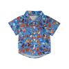 Toddler Baby Boy Button Down Shirt Short Sleeve T-Shirt Tops Western Cowboy Casual Tee Summer Clothes (A Bule,2-3T) view 1