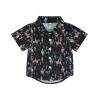 Toddler Baby Boy Button Down Shirt Short Sleeve T-Shirt Tops Western Cowboy Casual Tee Summer Clothes (A Black,3-4T) view 1
