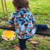 Toddler Baby Boy Button Down Shirt Short Sleeve T-Shirt Tops Western Cowboy Casual Tee Summer Clothes (B Bule,3-4T) view 3