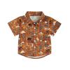 Toddler Baby Boy Button Down Shirt Short Sleeve T-Shirt Tops Western Cowboy Casual Tee Summer Clothes (A Yellow,1-2T) view 1